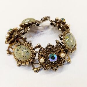 Vintage Rhinestone Cabachons Bracelet